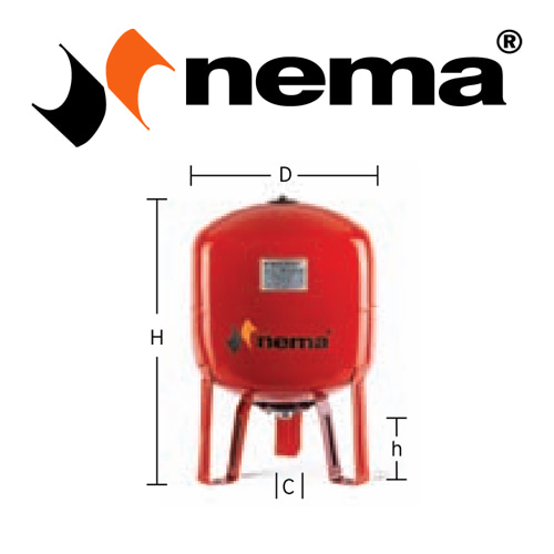 밀폐형팽창탱크 네마(NEMA)시리즈 압력탱크 50리터 입형 NEX50 브레더(블레더)방식 NEMA 50