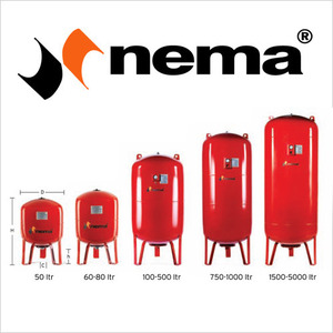 밀폐형팽창탱크 네마(NEMA)시리즈 압력탱크 25BAR 100리터~500리터 입형 NEX 브레더(블레더)방식